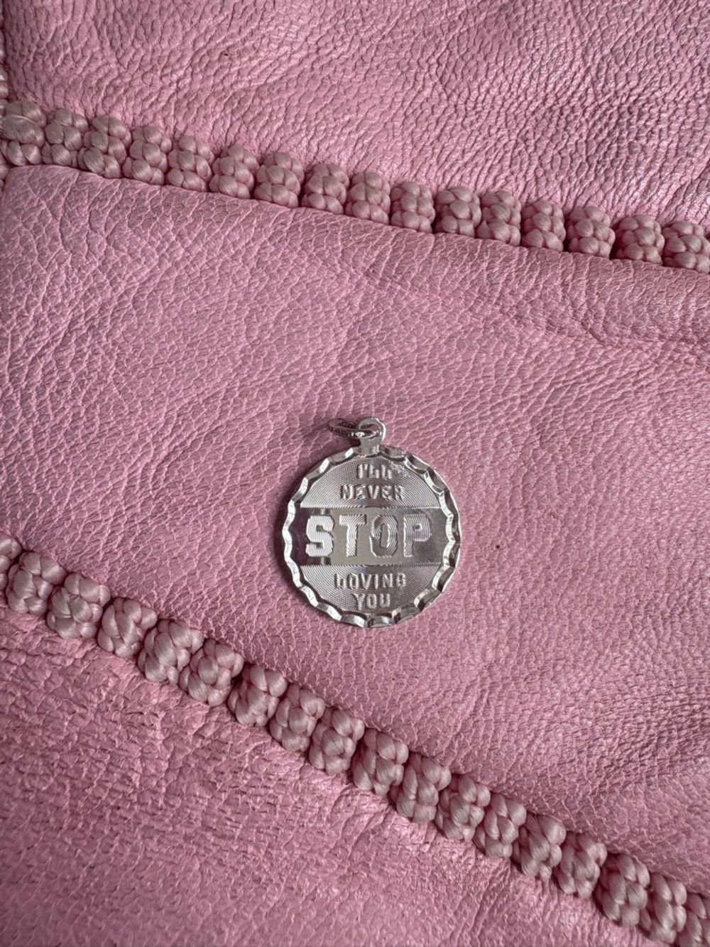 Sterling Silver 'I’ll Never Stop Loving You' Round Charm